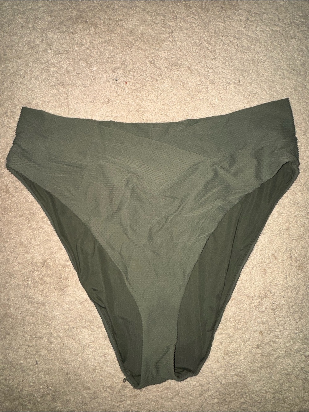aerie Olive Green High-Waist Bikini Bottom